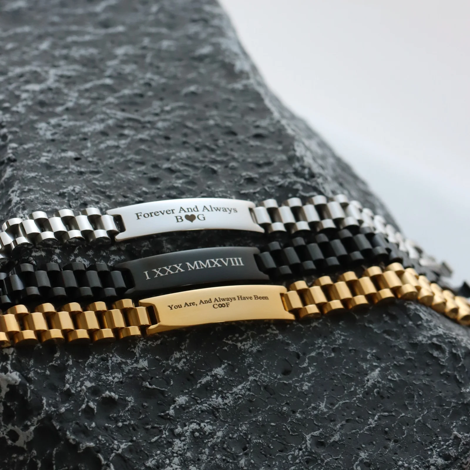 

Personalized Stainless Steel Engraved Bracelet, Custom Men Bracelet, Customize Engraved Bracelet, Men's Bracelet