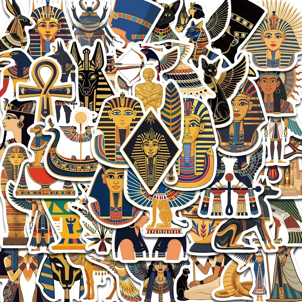 AliExpress NONE 50PCS Ancient Egypt Sticker Nostalgia Cafe Art Picture Laptop Luggage Skateboard Bicycle Graffiti Waterproof Sticker for Gift
