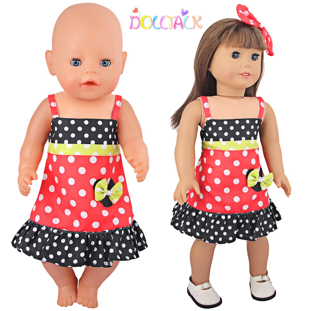 18 Inch Girl Doll Dress Sling Oblique Shoulder Doll Clothes Shirt For American& Our generation,43 Cm Baby New Born Diy Girl Doll