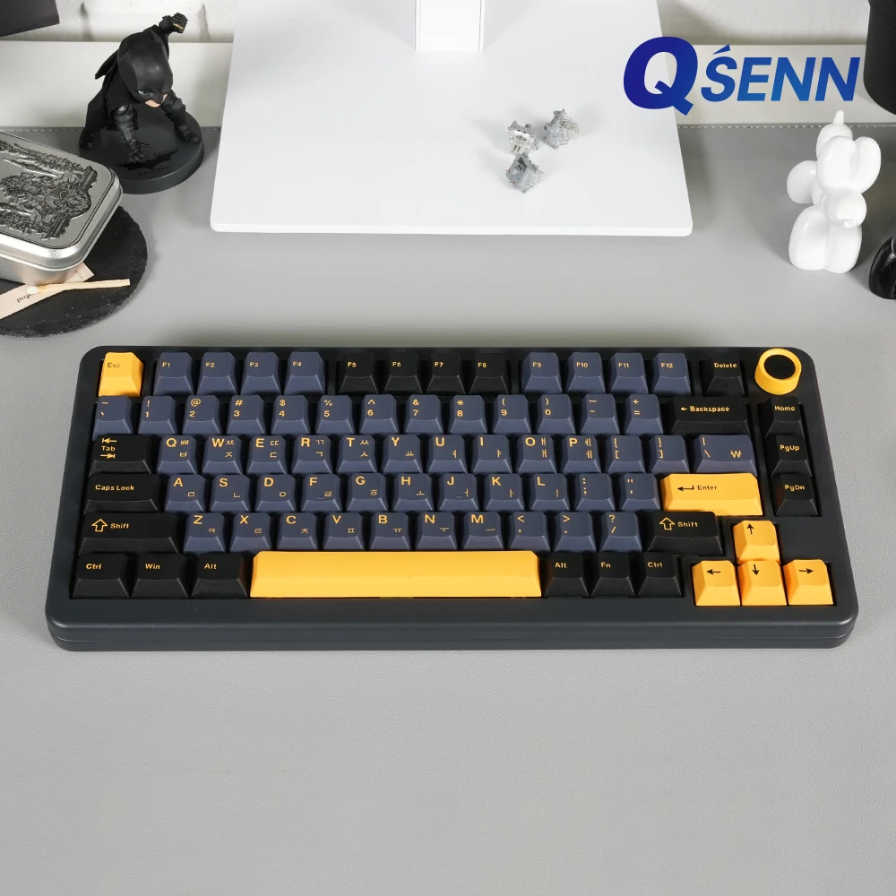 Qsenn R75 Full Aluminum Full Lubricated Gasket Wired and Wireless Mechanical Keyboard Apple Mint V1