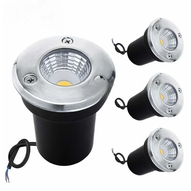 XUANBONLIGHTING 4 Pack IP68 LED étanche lumière souterraine 5W 10W 15W sol extérieur jardin chemin sol enterré cour Spot paysage 110V220V 12V 3