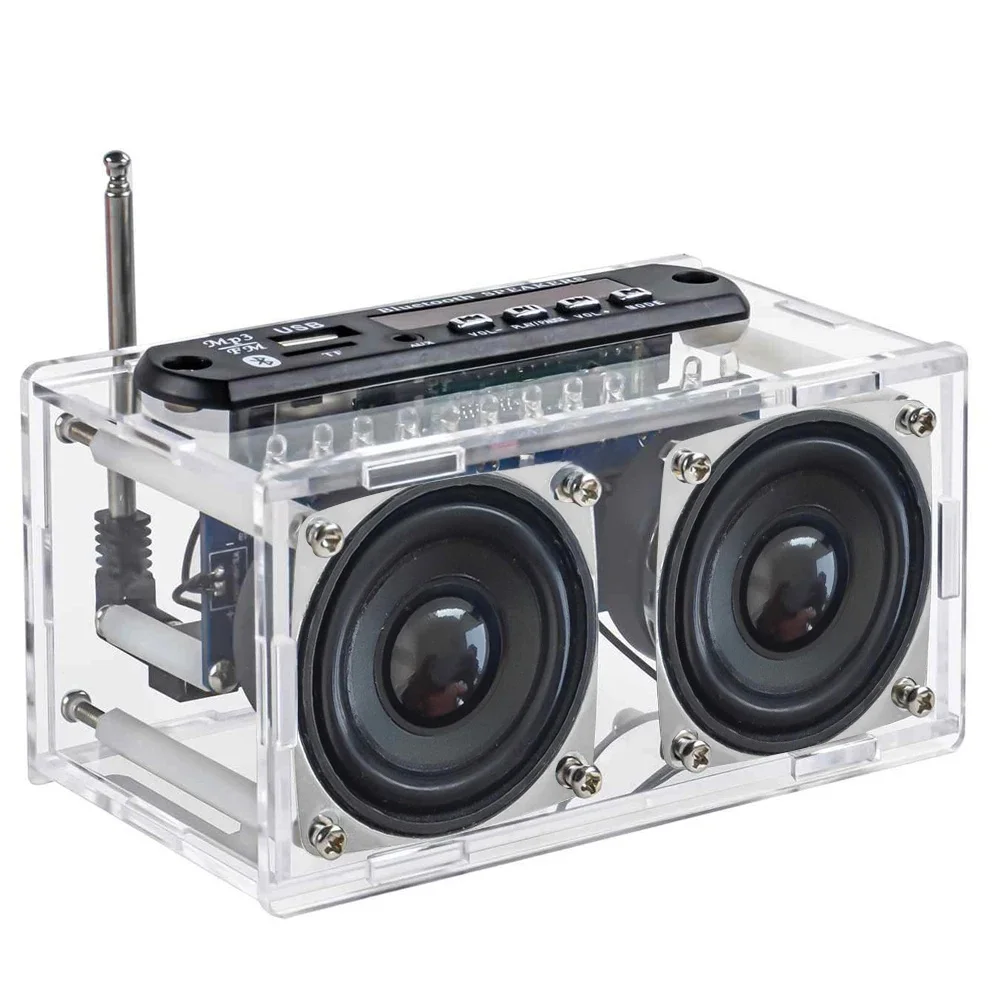 NOWY zestaw głośników Bluetooth DIY z radiem FM 87,5-108 MHZ DIY Praktyka projektu lutowania Zestaw elektroniczny Montaż lutowniczy Dysk TF U — zdjęcie 2