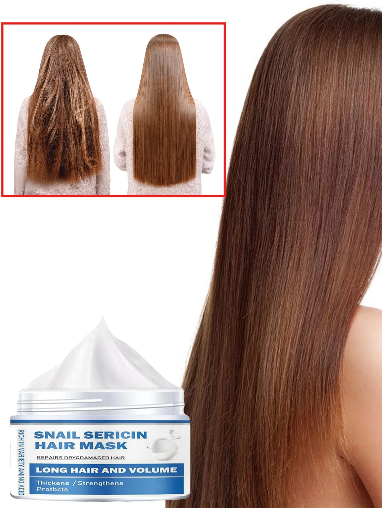 Long Hair Moisturizing Nourishing Treatment for Dry Damaged Hair Deep Conditioning Repair Hair Mask with Natural Ingredients for - Image 3