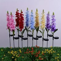 Solar powered Swallowgrass Flower Lantern, used for outdoor gardens and landscape decoration, powered by solar energy