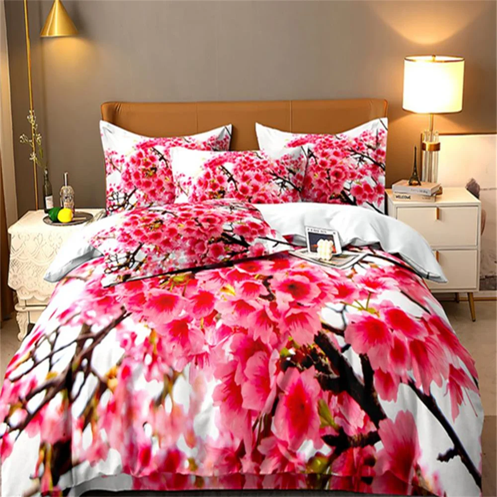 Natural Flowers Bedding Set Duvet Cover Set 3d Bedding Digital Printing Bed Linen Queen Size Bedding Set Fashion Design