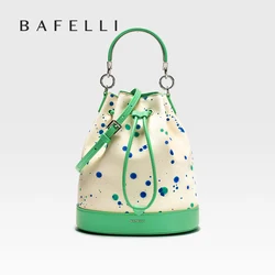 BAFELLI 2025 WOMEN'S NEW HANDBAG LUXURY BRAND SPRING SUMER DESIGNER STYLE STRING LEATHER BUCKET BAGS ORIGINAL TREND PURSE