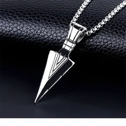 Wu's 2022 New Jewelry Pharaoh's Spear Arrow Titanium Steel Necklace Male Domineering Collarbone Chain Pendant Sweater Chain