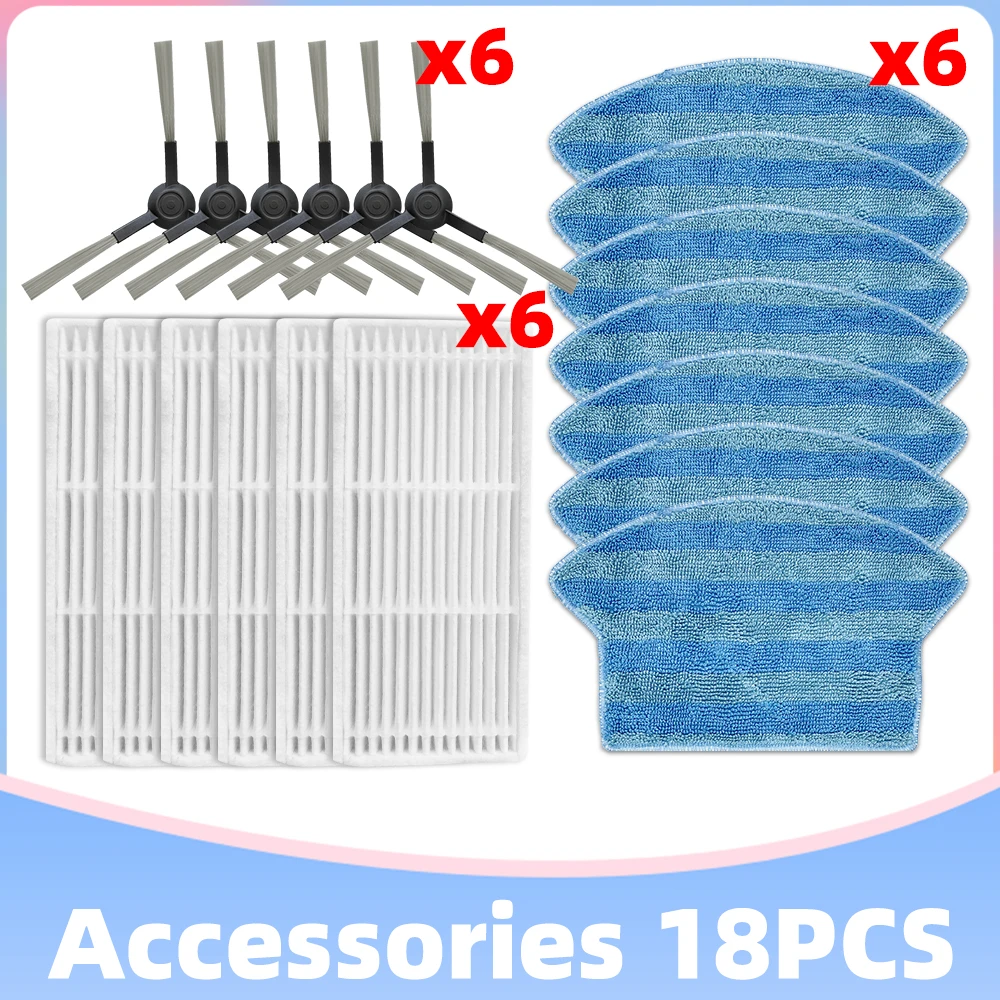 Compatible for Midea i2 VCR03 Robotic Vacuum Cleaner Spare Part Hepa Filter Side Brush Mop Cloth Rag Kit Replacement Accessory