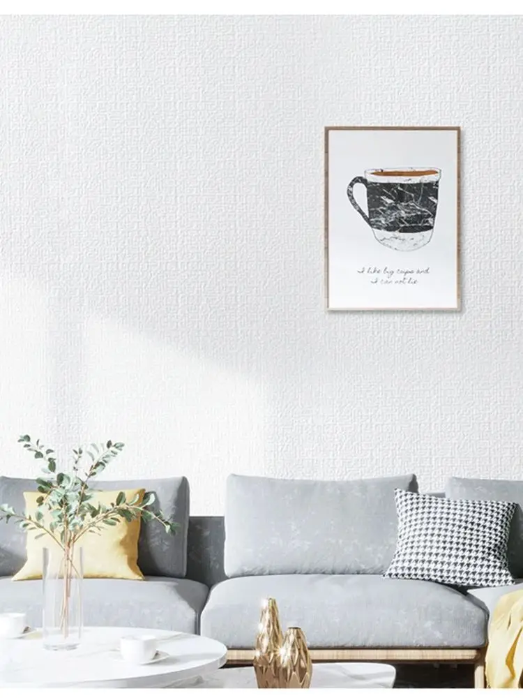 50cm linnen schuim 3D zelfklevende muursticker PVC effen kleur verdikte waterdichte achtergrond muur renovatie behang - afbeelding 2