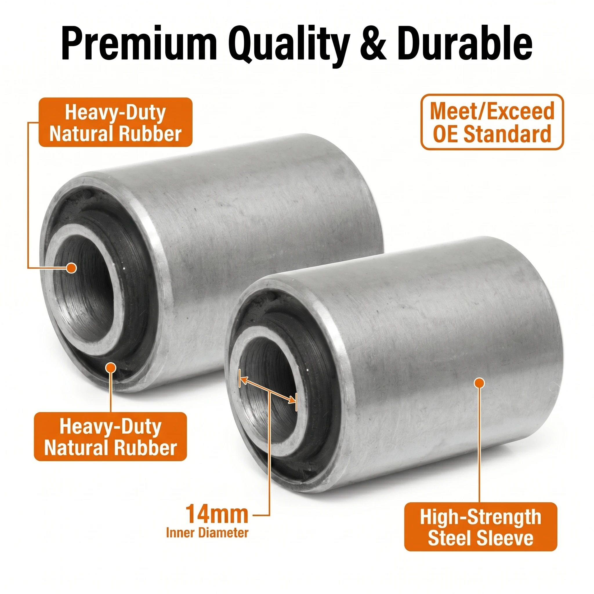 2Pcs Front Panhard Rod Bushing 14mm ANR3410 For Land Rover Defender 90 110 130 Discovery 1 Range Rover Classic Suspension Bush
