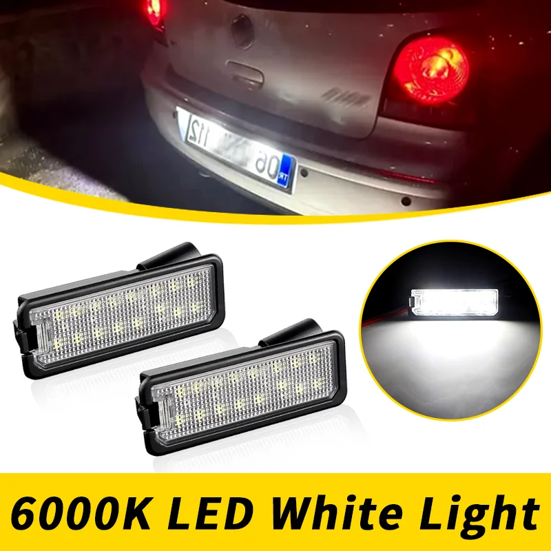 For vw Passat B6 CC Eos Golf 4 5 6 7 MK7 Polo Superb Seat Leon Altea 2PCS LED Number License Plate Lights Assembly With Canbus