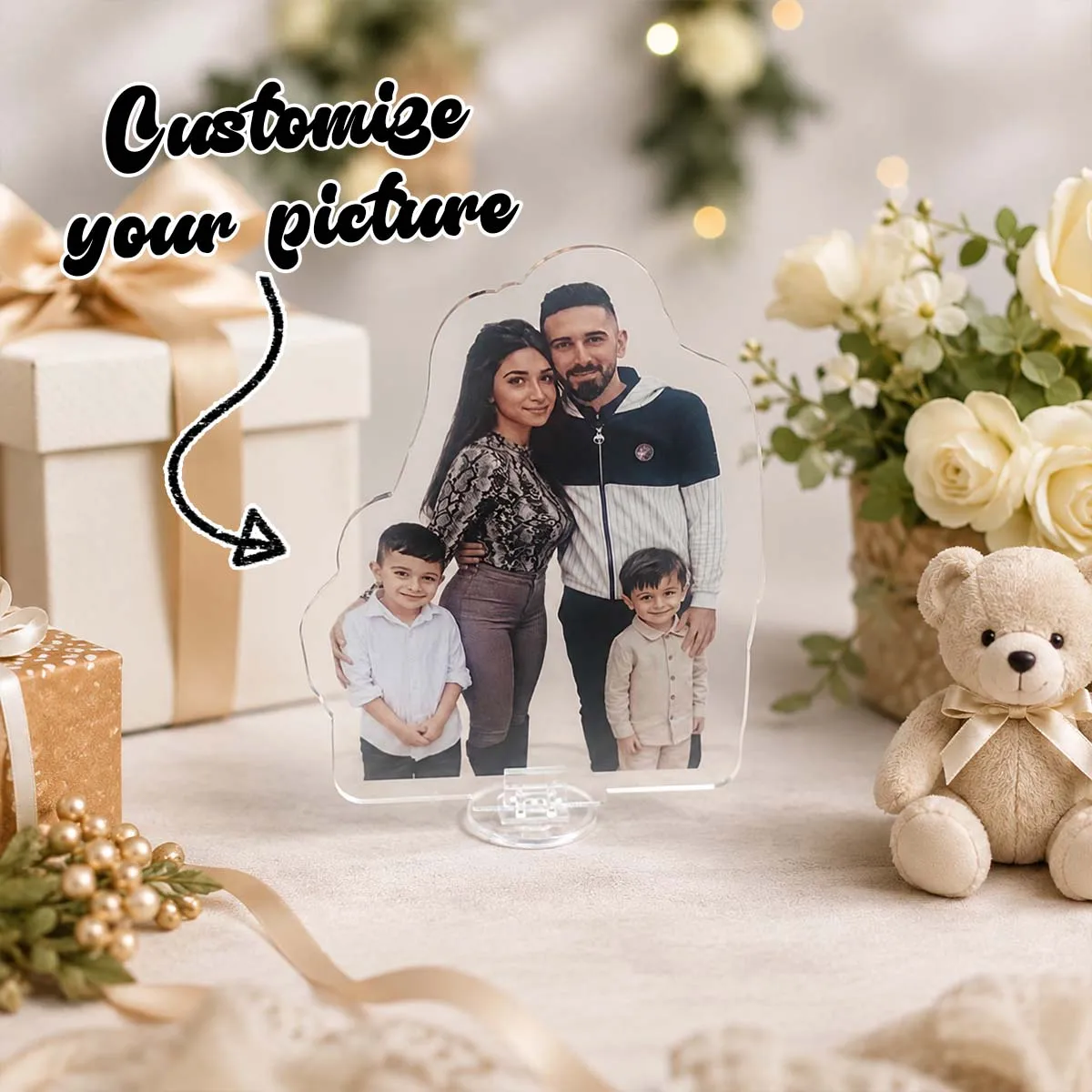 Custom 2D Acrylic Pet Desktop Ornament | Upload Your Pet Photo | The Perfect Gift for Pet Lovers view 3