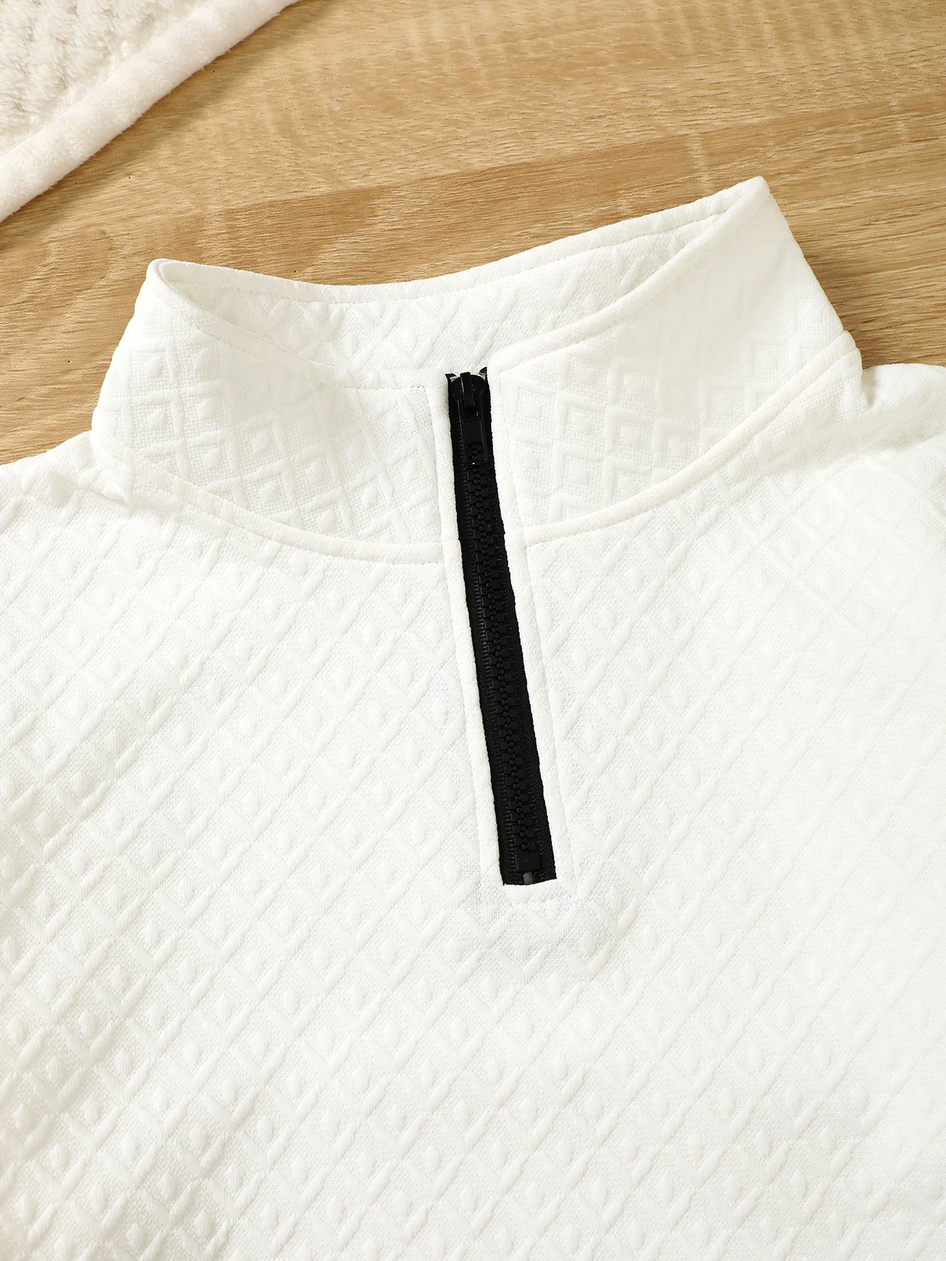 سويت شيرت للأطفال مكون من 3 قطع بسحاب ربع، بلوفرات مبطنة بأكمام طويلة للأولاد، نسيج يحافظ على الدفء، مناسب للخارج.