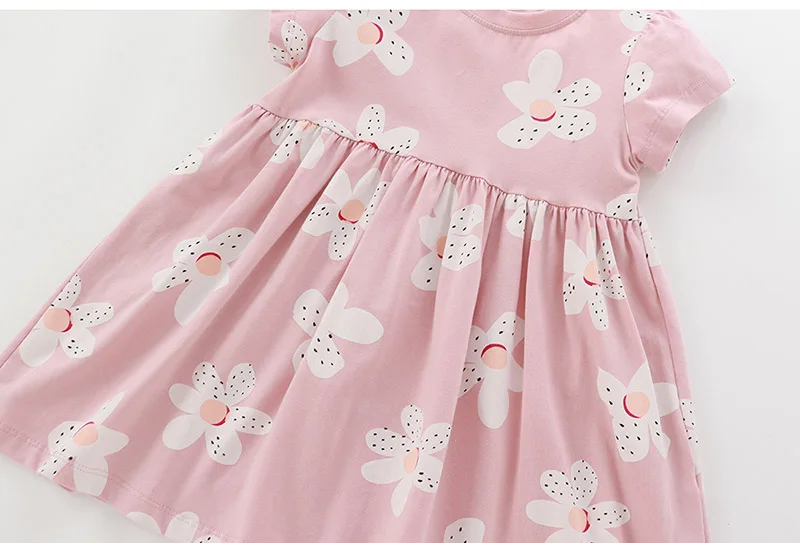 Brand Quality 100% Cotton Baby Girl Clothes Cartoon 2024 Summer Casual Children Clothing Kids A-LINE One-piece Dresses for Girls