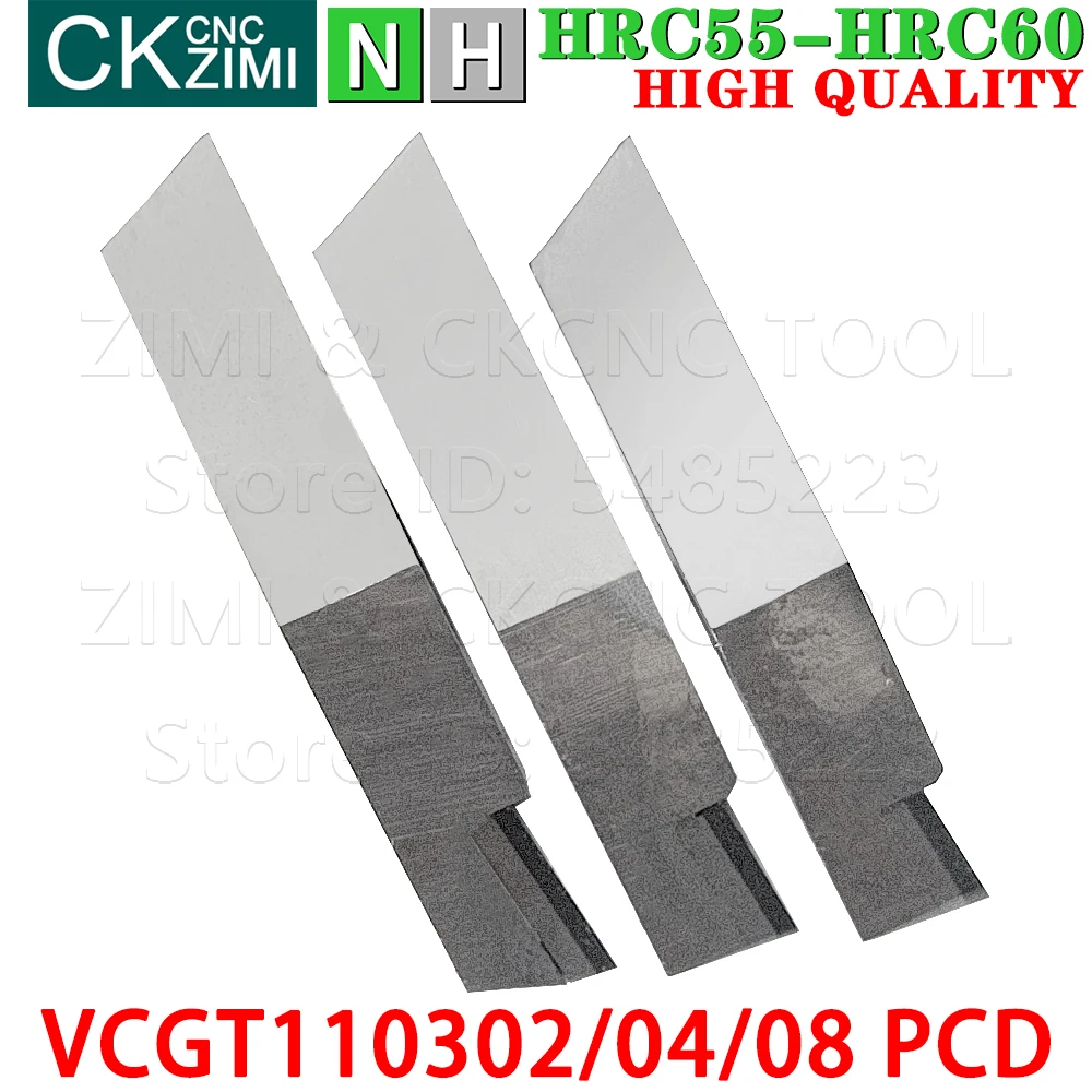 VCGT110302 PCD VCGT110304 PCD VCGT110308 PCD Пластины PCD Алмазные пластины для токарной обработки Инструменты Механический с ЧПУ Токарный станок для резки металла Инструменты VCGT для меди, алюминия