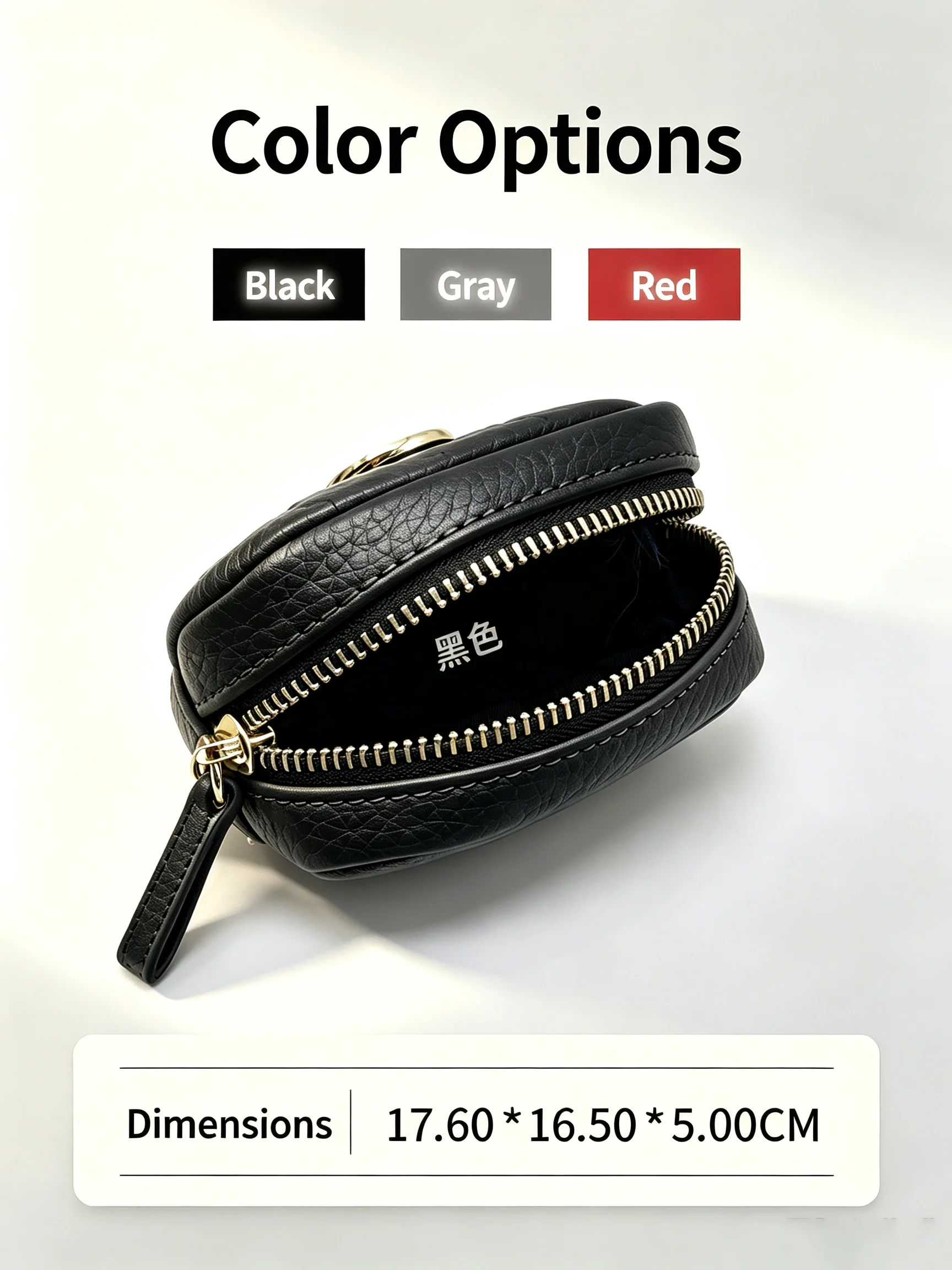 Mini bolso de mano de cuero PU texturizado multicolor para mujer, monedero portátil con cremallera, bolsa de cosméticos para viajes diarios