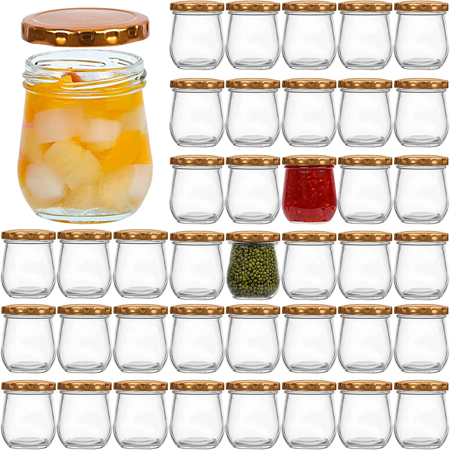 Mason Jars, 100ml Mason Jars Canning Jelly Jars with Lids, Ideal for Jam, Honey, Wedding Favors, Shower Favors, Spice Jar