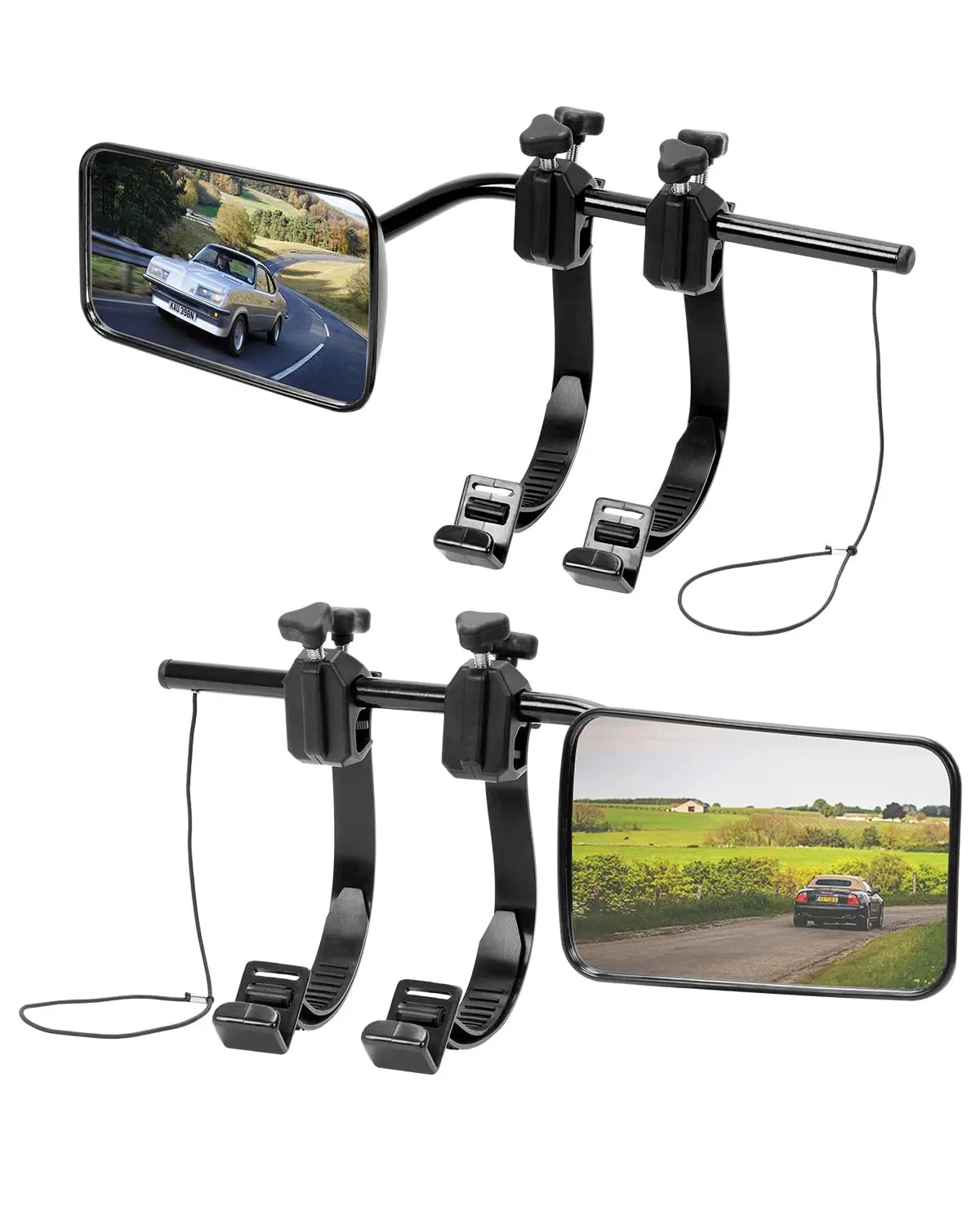 Convex Caravan Towing Mirrors,Caravan Mirrors for Cars Universal Towing Mirror Caravan Towing with Clamps  Safe Universal