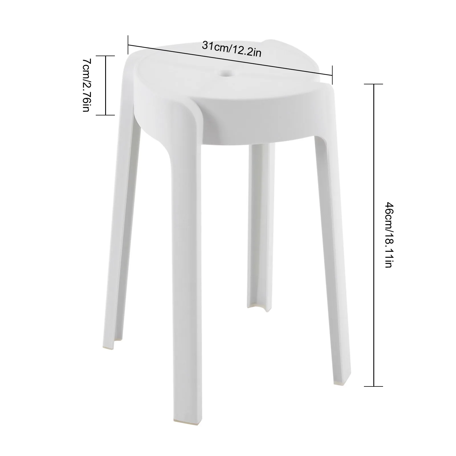 18 Inch Plastic Stack Stools 5 Pack - Portable Stackable Chairs Backless Bar Stools for Kids, Unique Design Nesting Decorative