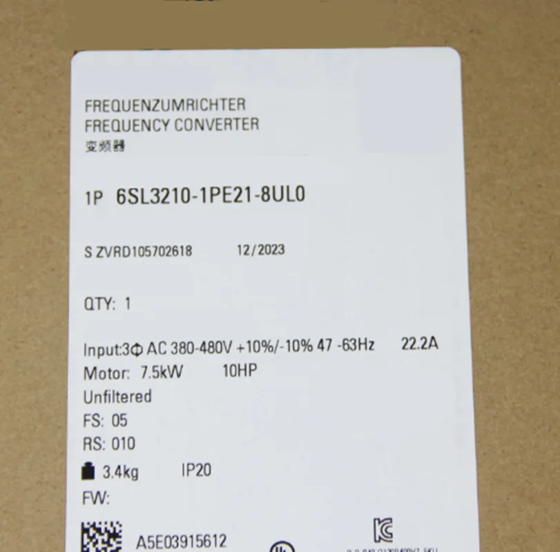 

New Original 6SL3210-1PC31-8UL0 6SL3210-1PB13-0AL0 inverter in Stock 1 Year Warranty 6SL3 210-1PC31-8UL0 6SL3 210-1PB13-0AL0