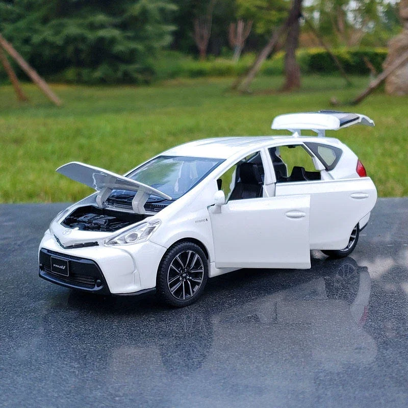 1/32 TOYOTA PRIUS Alloy Car Model Diecast Metal Vehicles Model samochodu Dźwięk i światło Symulacja Kolekcja Zabawka dla dzieci Prezent (White) — Zdjęcie 2 z 2
