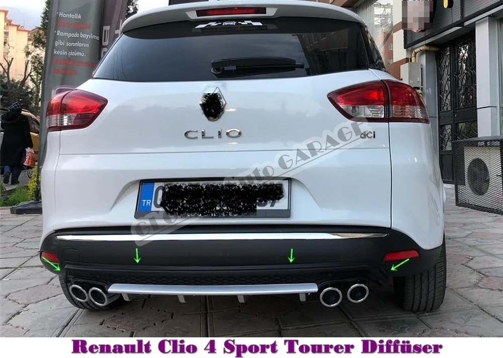 For Renault Clio 4 Sport Tourer 2012 2013 2014 2015 2016 2017 2018 Diffuser Rear Bumper Extension Attachment Car Auto Universal