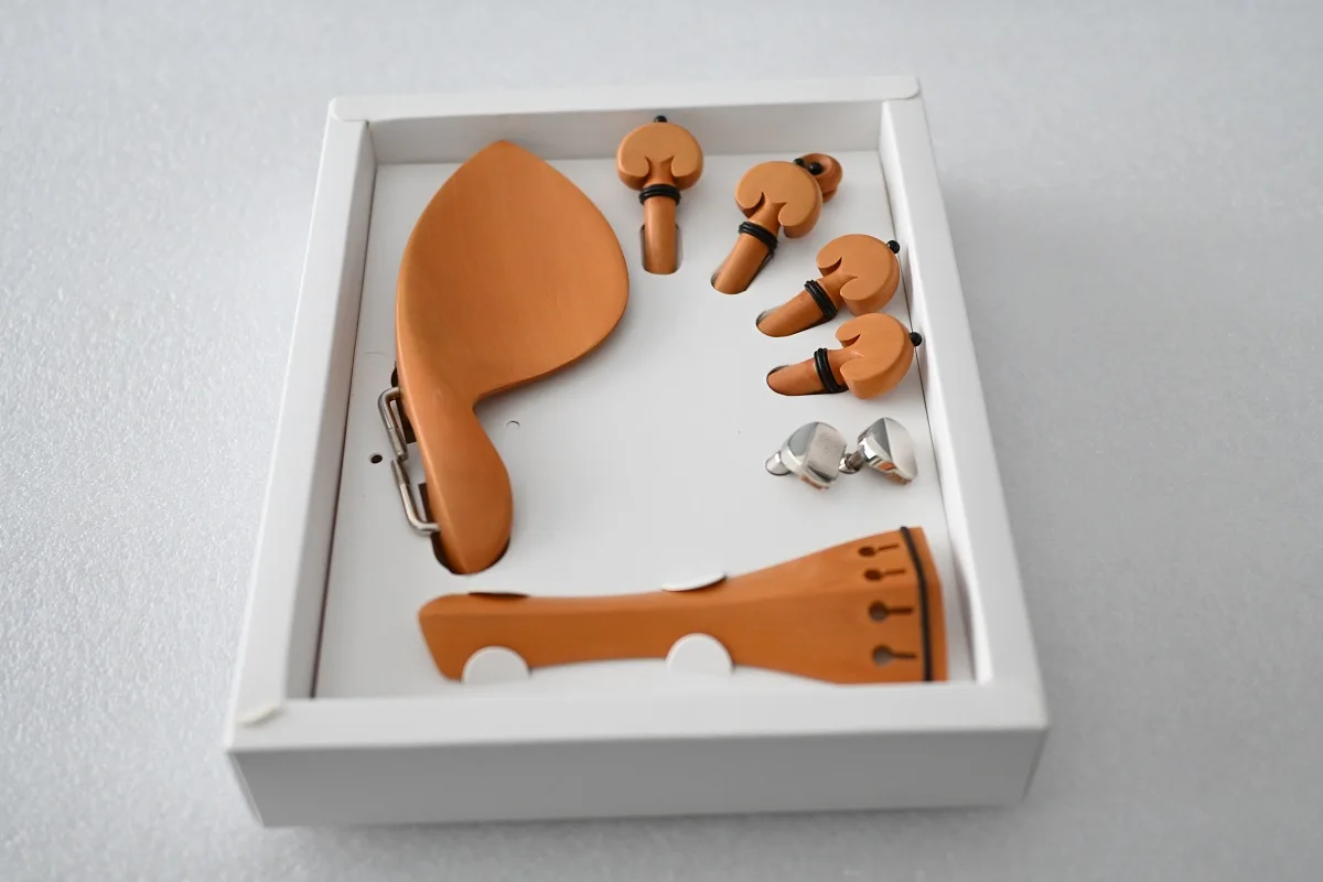 

HIgh Quality 4/4 Violin Set Chinrest Tailpiece Tunning Pegs Endpin Boxwood Fiddle Violin Accessories