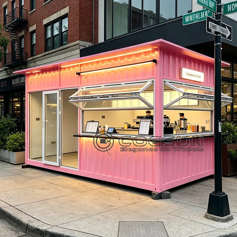 COGSUN Luxury Container Food Restaurant Customized USA Standard Container Bar Restaurant Coffee Kiosk Fully Equipped Kitchen