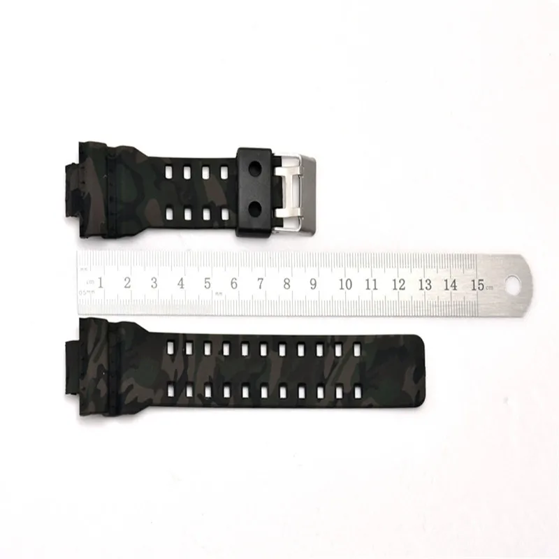 For Casio G-shock Camouflage Watchband H GA-100/110/120/150/GD-100/110/120/G-8900/GR-8900/GW-8900 Convex 16mm Resin Strap