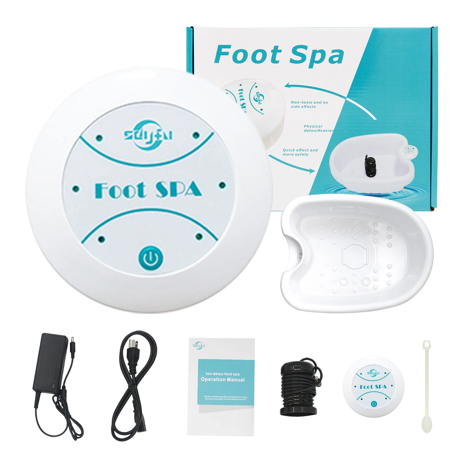 Detox Ionic Foot Spa Bath Machine Mini Foot Bath Ion Detoxifierer Gesundheitstherapie Reinigen Footspa Vibrat Whirlpool Care Arrays Aqua