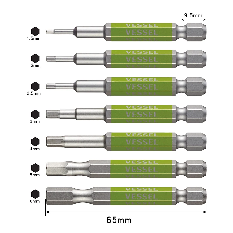 VESSEL Cordless Drill Bit Set Screwdriver Bits Sets For Impact Driver Japan Tools No.GS35 Series