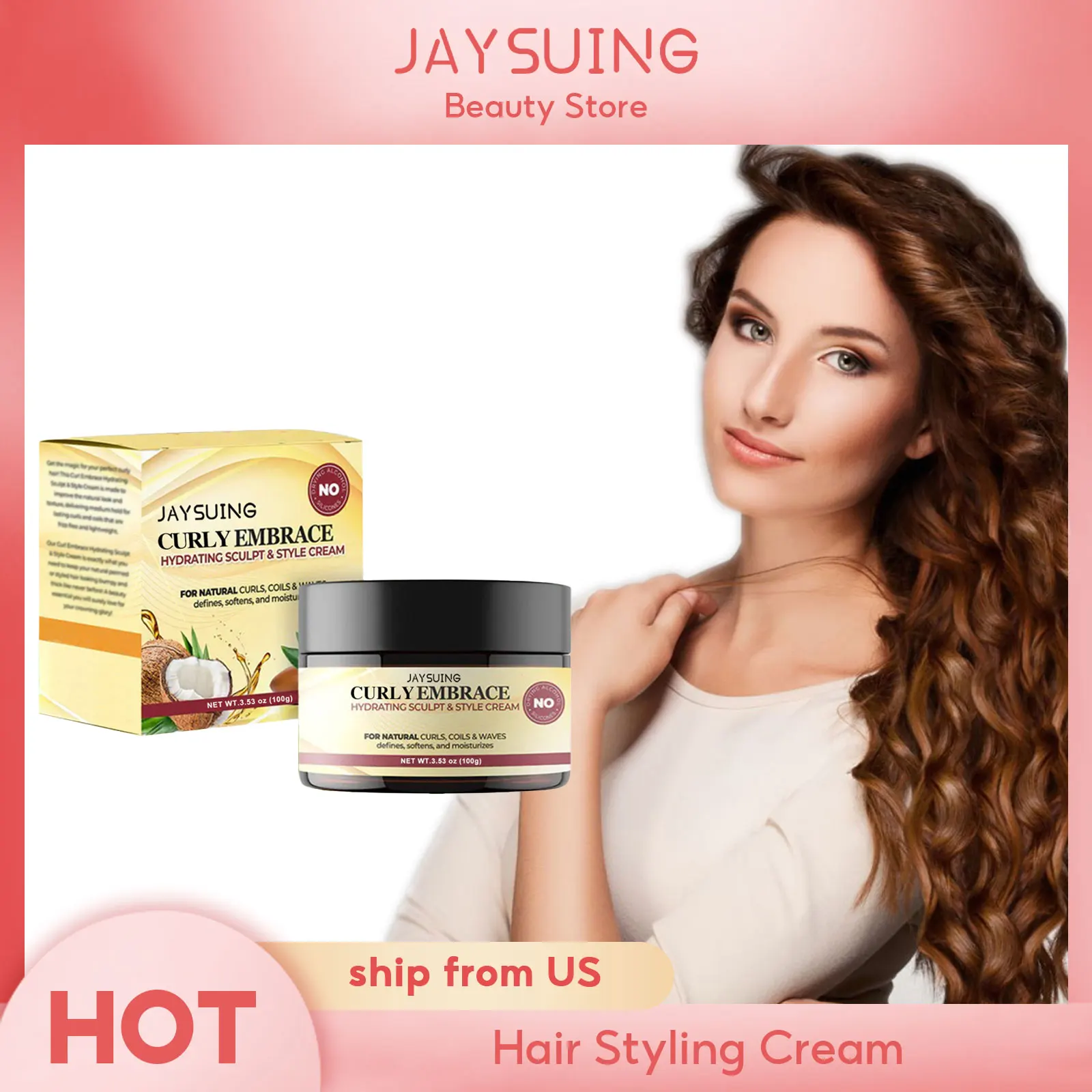 Hydrating Sculpt & Style Cream Beauty Curly Styling Hold Defines Soften & Moisturize for Hair Glossy Fluffy Curls Coils & Waves