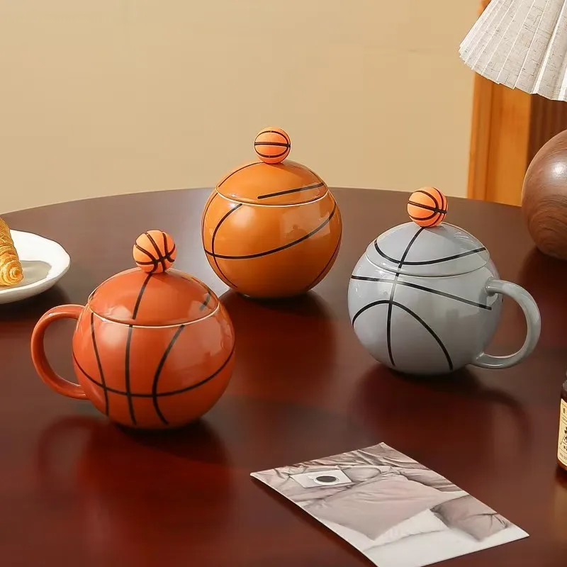 Basketball cup, sports-themed mug, sports commemorative gift for boys' water cup, basketball-themed ceramic cup, sports commemor
