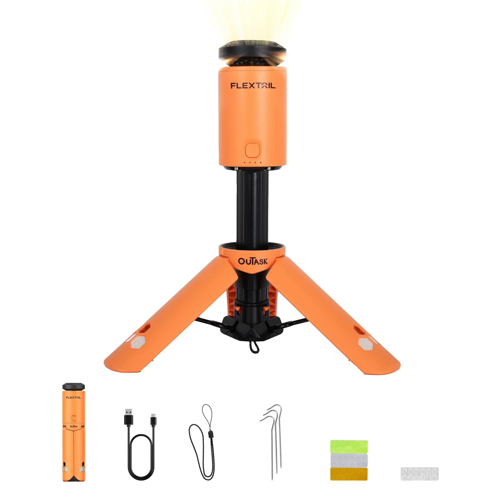 FLEXTAILGEAR EVO-linterna de Camping magnética telescópica FLEXTAIL x OUTASK con batería de 12000mAh, impermeable IPX6/IPX7