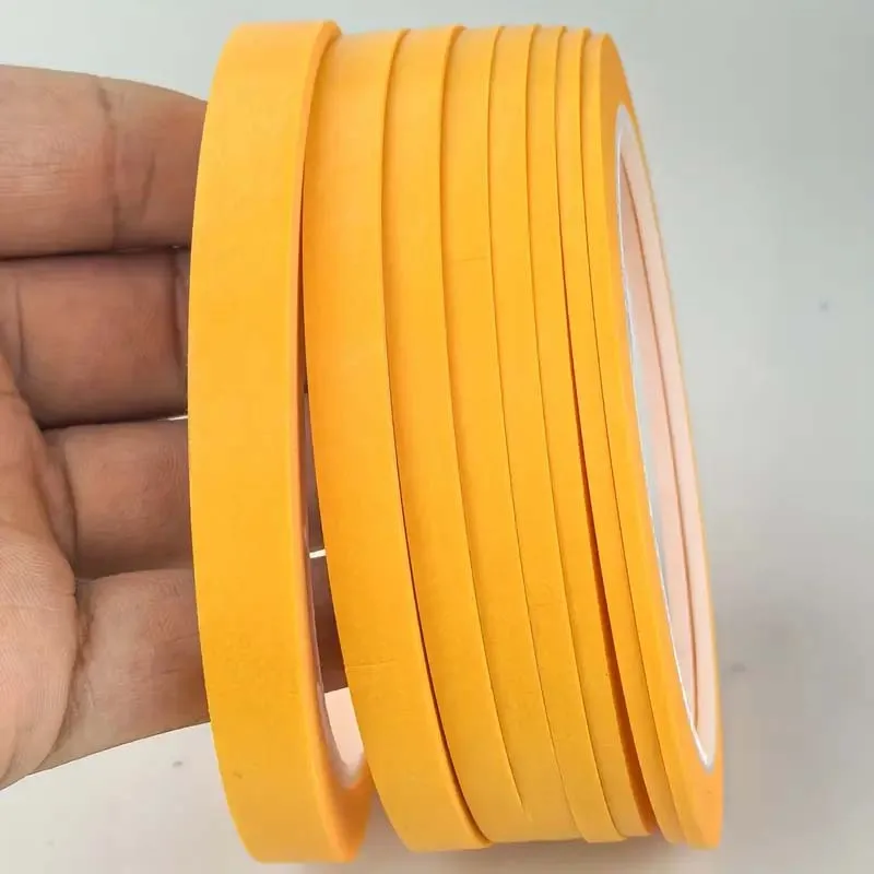 Yellow Paper Masking Tape for Nail Art, Painting, Spray Masking, and Fashion Design Draping, 3/6ROLL
