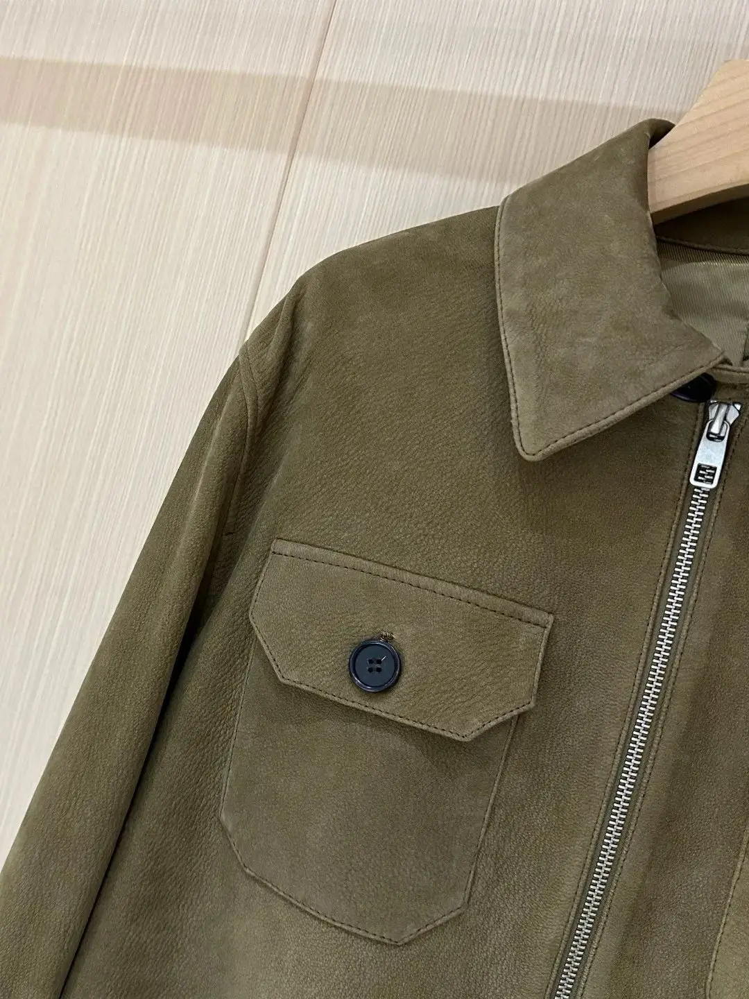 Outono casual feminino com zíper jaqueta de couro genuíno