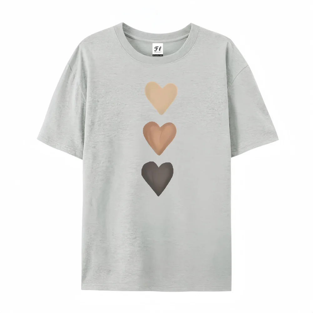 Camisetas gráficas con estampado de corazón de amor Y2k para mujer, camiseta de verano para chica, camisetas informales de manga corta con cuello redondo, ropa informal Unisex para mujer de los años 90