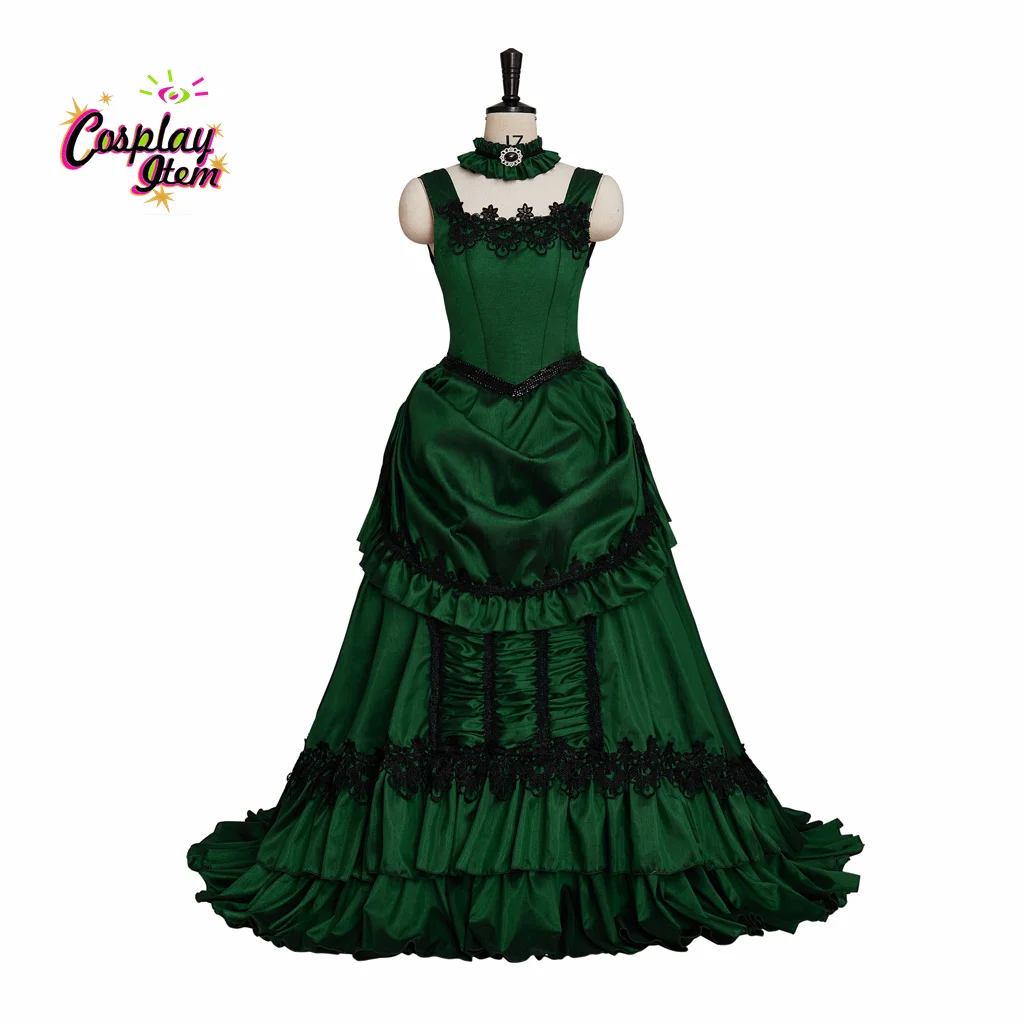 

Interview with the Vampire Cosplay Costume Madeline Baroque Dress Classical Vintage Ball Gown Gothic Women Halloween Green Dress