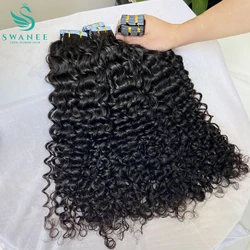 SWANEE Invisible Tape PU Weft Human Hair Bundles Natural Hair Seamless & Glueless Injected Tape In Hair Extensions Salon Quality