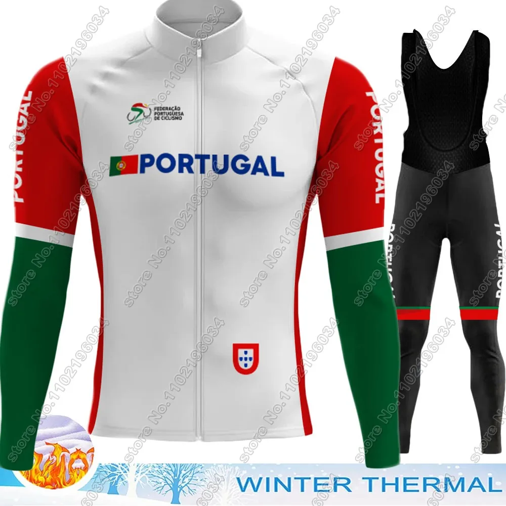 

2024 Portugal National team Cycling Jersey Set Mens Long Sleeve Clothing Suit MTB Bike Road Pants Bib Ropa Ciclismo Maillot