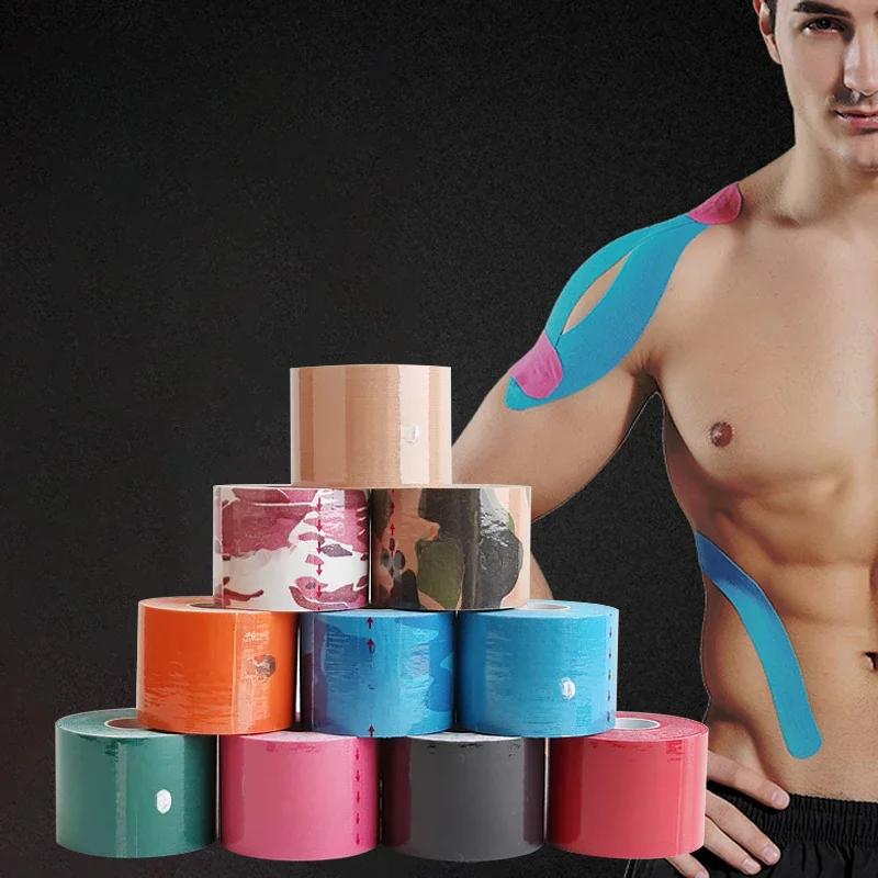 20 sztuk do 5 sztuk dobrej jakości taśmy Kinesiotape taśma kinezjologiczna Sport Athletic Taping Strapping piłka nożna ćwiczenia Knee Protect — zdjęcie 2
