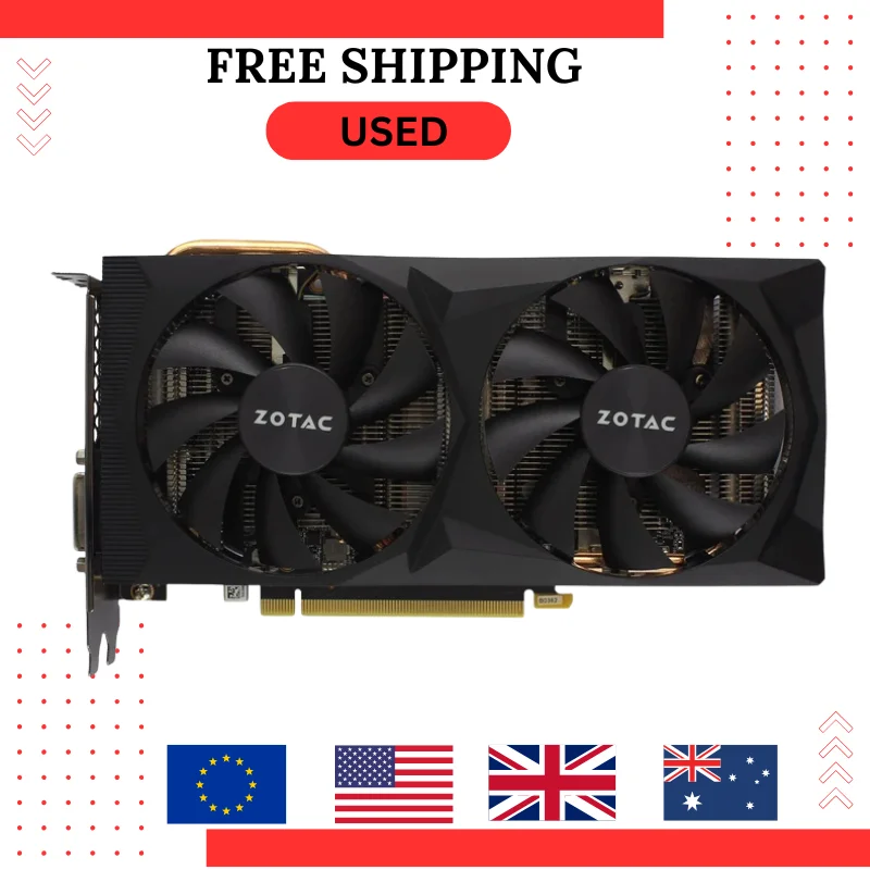 2024 usado ZOTAC GTX 1660Ti 6GB 1660 Super GDDR6 GPU de 192 bits
