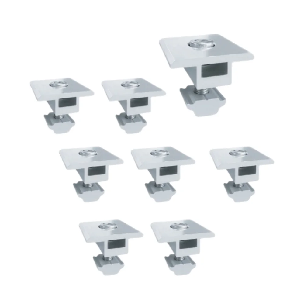 

8pcs Solar Panels Centre Clamps, Aluminium T-Shaped Mid Clamps Include 8 Screws M8 Solar Panel Mounting Brackets for Metal Roof,