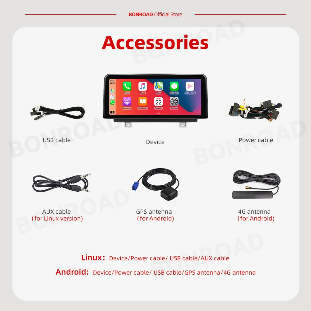 Wireless Carplay Multimedia Display Screen Android Auto Radio For BMW 1 2 3 4 Series F20 F21 F22 F30 F31 F32 F33 F34 F36 M4 F82