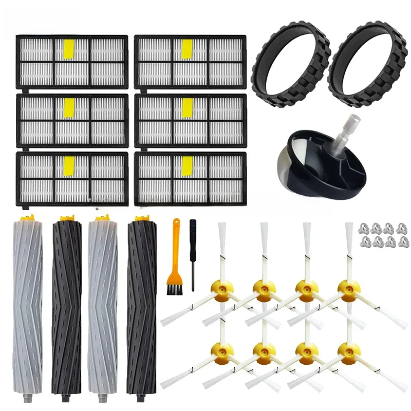 Pièces de rechange pour aspirateur iRobot Roomba série 800 900 860 870 880 890 966 980, brosse à rouleau latéral, filtre Hepa