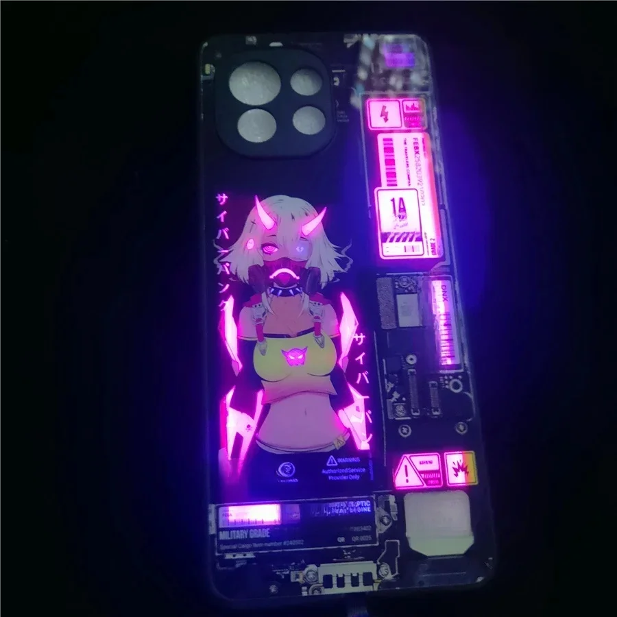 Etui Fashion Cool Girl LED Flash do iPhone'a 13 11 16 Pro Max Szklane etui na telefon do iPhone'a 14 7 8 15 Plus 12 X XR XS SE Glow Capa — zdjęcie produktu 7