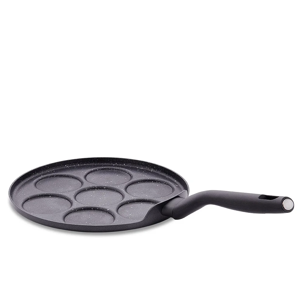 Frying Pot Non Stick Pan Seven Hole Egg Pot Frying Pot Pan Wheel Pancake Pan Non-stick Frying Pan Breakfast Maker Cookware