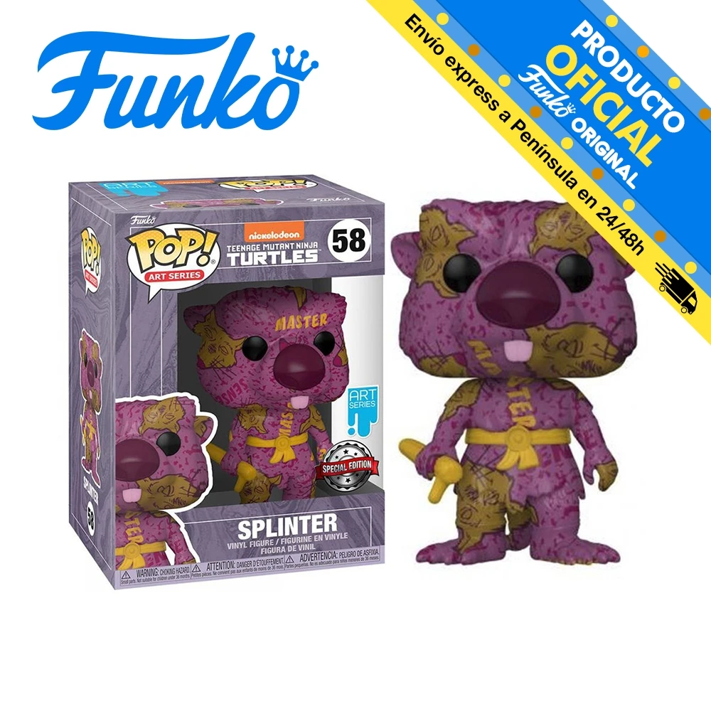 Funko Pop! Teenage Mutant Ninja Turtles 2 - Splinter Artistic + Protective Box, 60107, No. 58, original, Boys, Girls, Collector, Figures, Dolls, Shop, Box, New, Man, official license