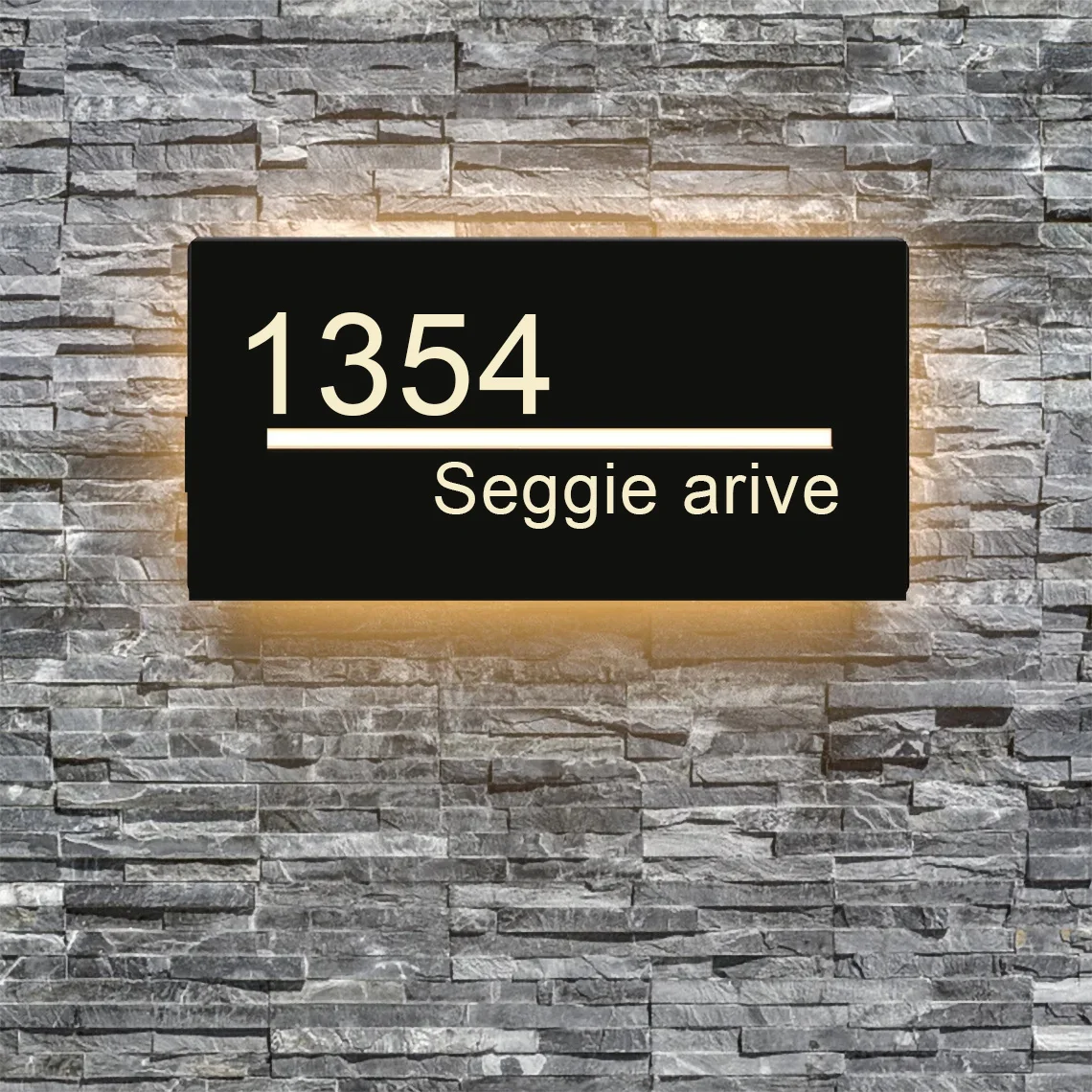 LED BackLit House Number Modern Illuminated House Number Lighted Plaque,Street Address Led Signage Personalized House Sign