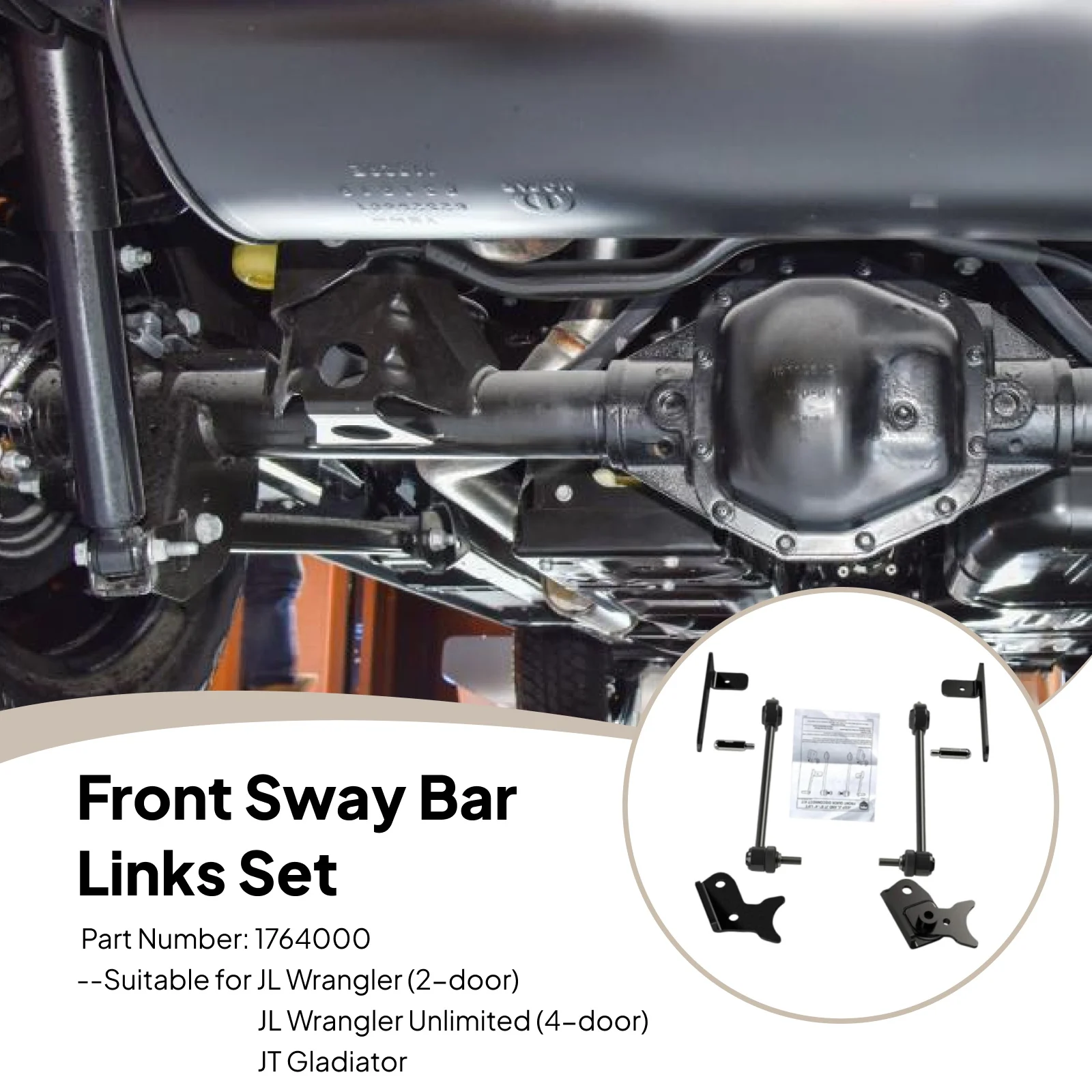 

Front Sway Bar Links Set 1764000 for JL Wrangler Accessories Sway Bar Quick Disconnect Kit 1764000 Accessory